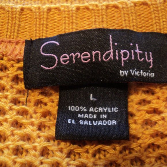 Serendipity by Victoria Sweater Size L Melon-Gold Cold Shoulder Long Sleeves - Picture 5 of 5